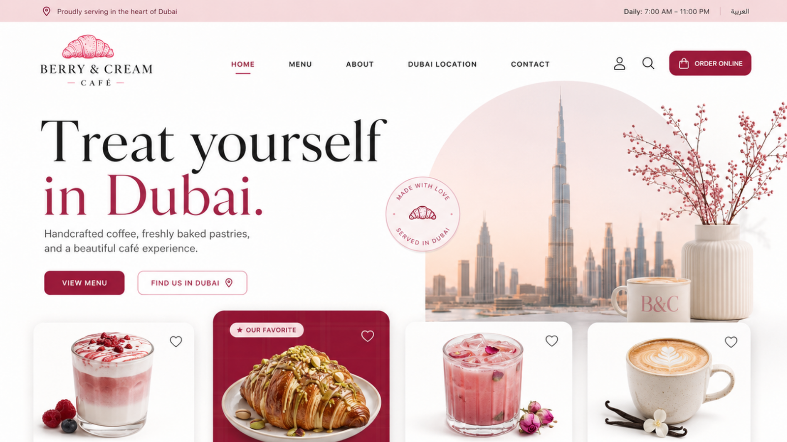 Berry & Cream Café Google visibility preview