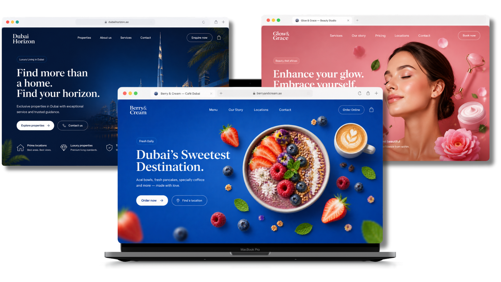 Modern website designs for Dubai businesses